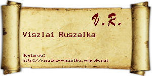 Viszlai Ruszalka névjegykártya
